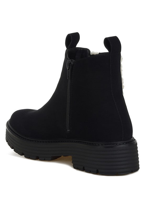 Mothman Faux Fur Detail Chunky Ankle Boots-Rag Company-[option4]-[option5]-[option6]-[option7]-[option8]-Shop-Boutique-Clothing-for-Women-Online