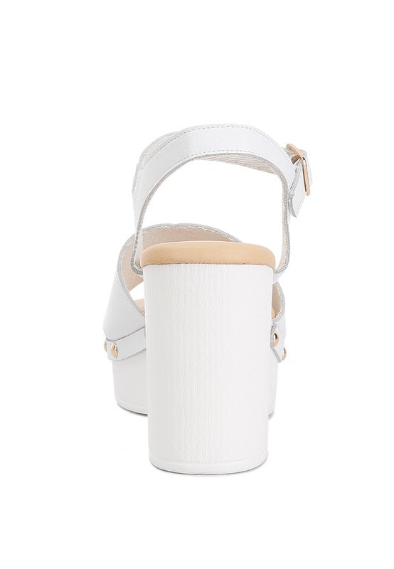 Sawor Recycled Leather High Block Sandals-Rag Company-[option4]-[option5]-[option6]-[option7]-[option8]-Shop-Boutique-Clothing-for-Women-Online