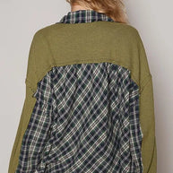 POL Plaid Button Down Shirt with Chest Pockets-Blouses-Trendsi-[option4]-[option5]-[option6]-[option7]-[option8]-Shop-Boutique-Clothing-for-Women-Online