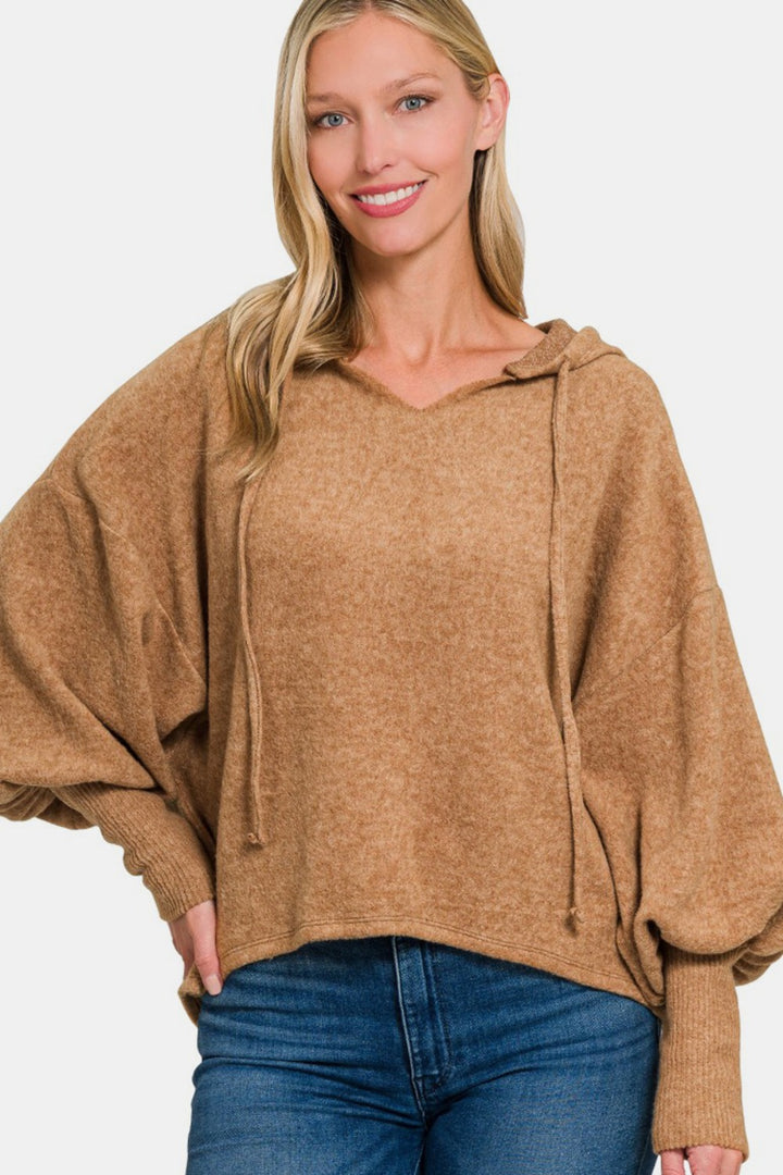 Zenana Brushed Hacci Drop Shoulder Cropped Hoodie-Trendsi-Deep Camel-S/M-[option4]-[option5]-[option6]-[option7]-[option8]-Shop-Boutique-Clothing-for-Women-Online