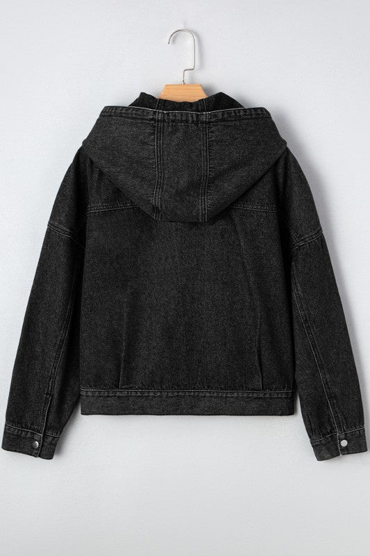 Denim Chest Pocket Drop Shoulder Hooded Jacket-JUNIPER BLVD-[option4]-[option5]-[option6]-[option7]-[option8]-Shop-Boutique-Clothing-for-Women-Online