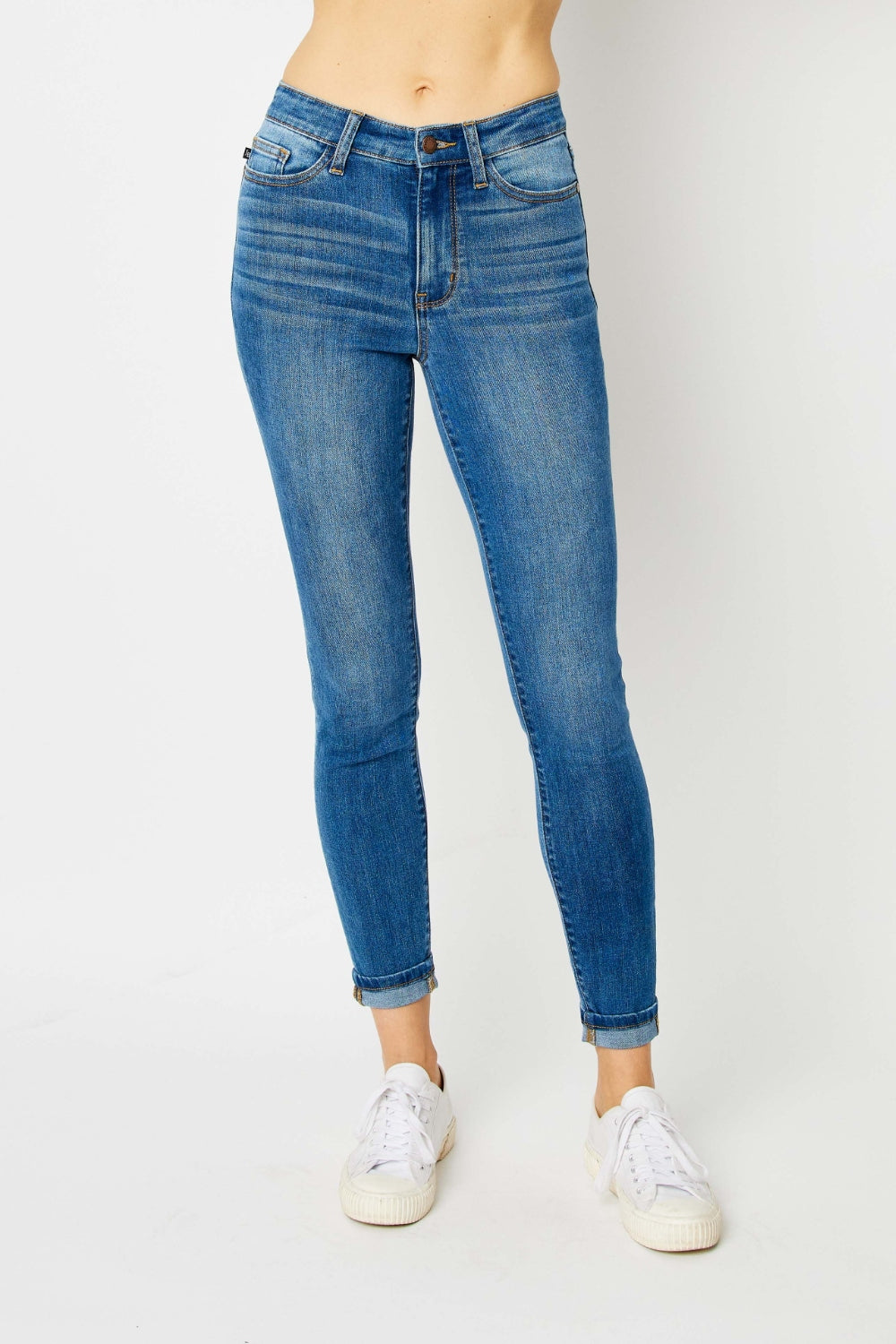 Judy Blue Cuffed Hem Skinny Jeans-Trendsi-Medium-0(24)-[option4]-[option5]-[option6]-[option7]-[option8]-Shop-Boutique-Clothing-for-Women-Online