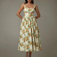 Lace Trim Floral Sleeveless Midi Dress-Dresses-Trendsi-[option4]-[option5]-[option6]-[option7]-[option8]-Shop-Boutique-Clothing-for-Women-Online