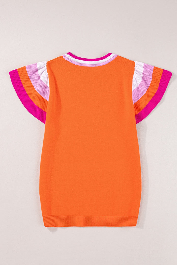 Color Block Round Neck Knit Top-Trendsi-[option4]-[option5]-[option6]-[option7]-[option8]-Shop-Boutique-Clothing-for-Women-Online