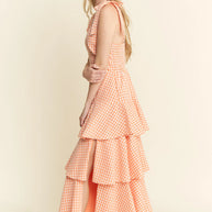 Jade By Jane Sleeveless Gingham Print Tiered Midi Dress-Dresses-Trendsi-[option4]-[option5]-[option6]-[option7]-[option8]-Shop-Boutique-Clothing-for-Women-Online