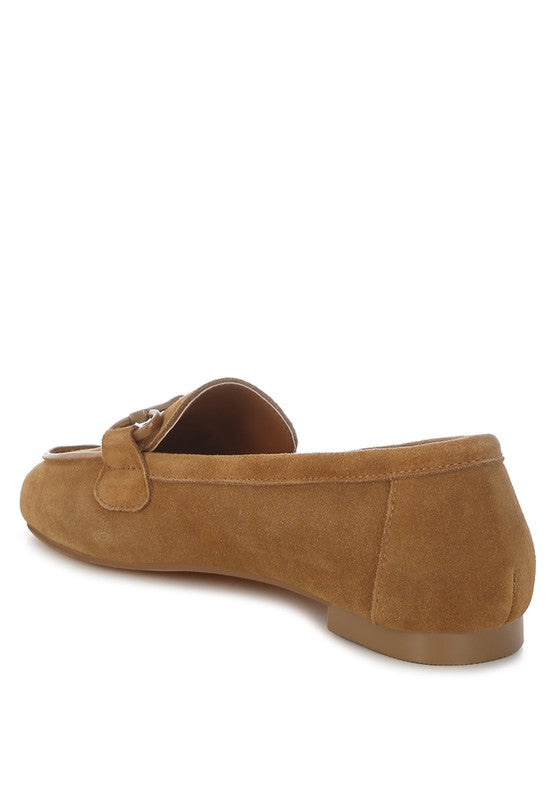 Awen Monochromatic Horsebit Real Suede Loafers-Rag Company-[option4]-[option5]-[option6]-[option7]-[option8]-Shop-Boutique-Clothing-for-Women-Online