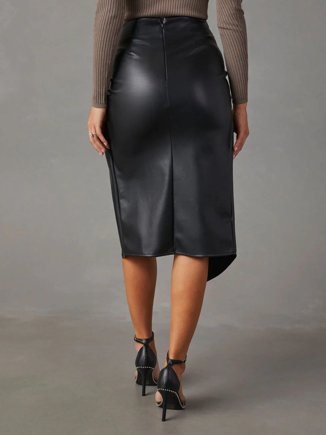 Twist Detail High Waist Skirt-Skirts-Trendsi-[option4]-[option5]-[option6]-[option7]-[option8]-Shop-Boutique-Clothing-for-Women-Online