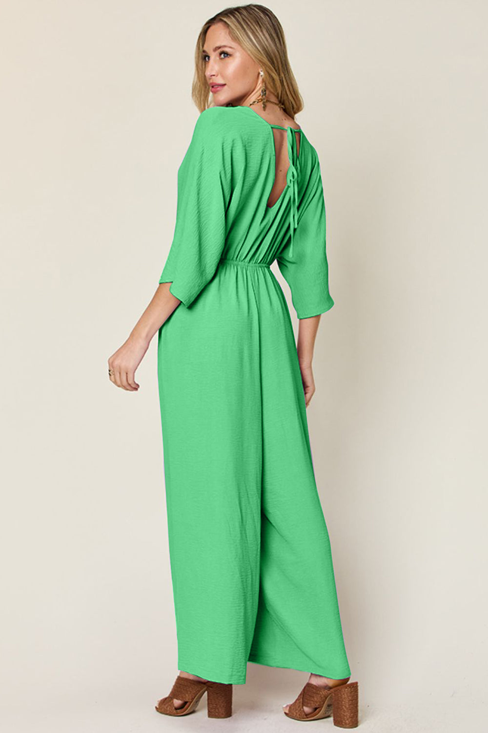 Double Take Half Sleeve Wide Leg Jumpsuit-Trendsi-[option4]-[option5]-[option6]-[option7]-[option8]-Shop-Boutique-Clothing-for-Women-Online