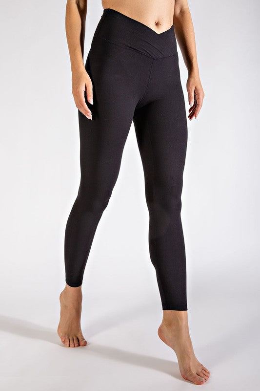 Rae Mode V Waist Full Length Leggings-Rae Mode-Black-S-[option4]-[option5]-[option6]-[option7]-[option8]-Shop-Boutique-Clothing-for-Women-Online