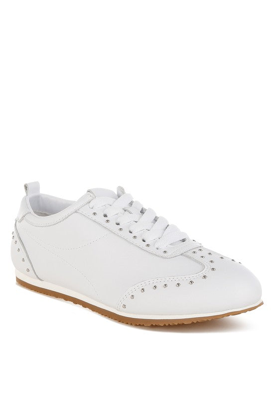 Odaya Studded Real Soft Leather Sneakers-Rag Company-[option4]-[option5]-[option6]-[option7]-[option8]-Shop-Boutique-Clothing-for-Women-Online
