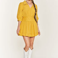 Eyelet detail 3/4 sleeve short dress-Jade By Jane-[option4]-[option5]-[option6]-[option7]-[option8]-Shop-Boutique-Clothing-for-Women-Online