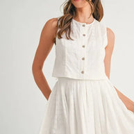 MABLE Eyelet Lace Top and Mini Skirt Set-Sets-Trendsi-[option4]-[option5]-[option6]-[option7]-[option8]-Shop-Boutique-Clothing-for-Women-Online