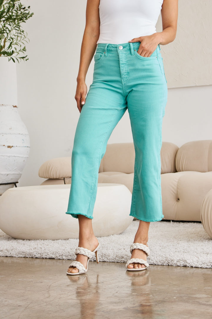 RFM Full Size Tummy Control High Waist Raw Hem Jeans-Trendsi-[option4]-[option5]-[option6]-[option7]-[option8]-Shop-Boutique-Clothing-for-Women-Online