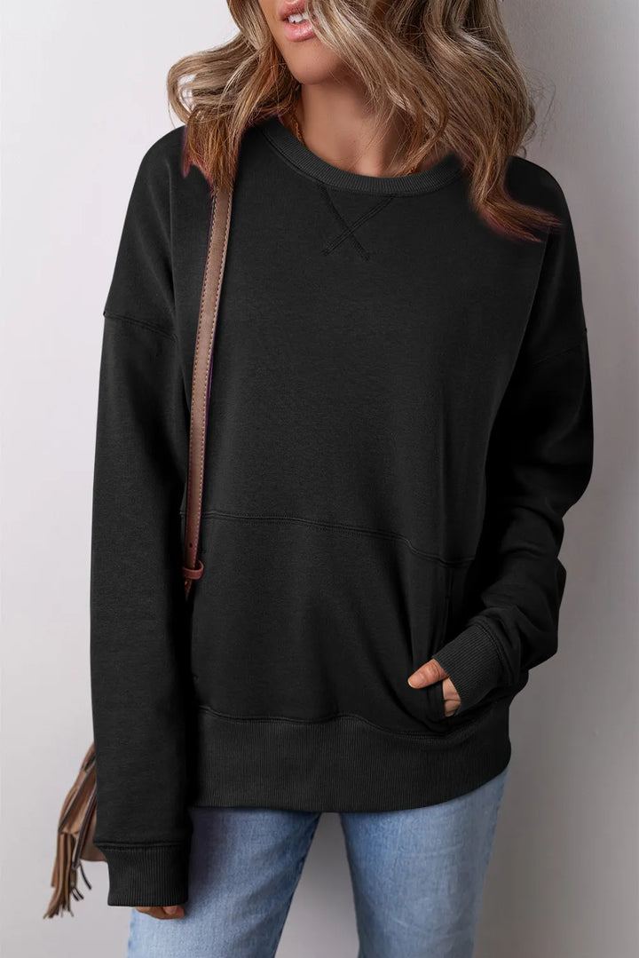 Magnolia Pocket Sweatshirt- 3 Colors-Trendsi-Black-2XL-[option4]-[option5]-[option6]-[option7]-[option8]-Shop-Boutique-Clothing-for-Women-Online