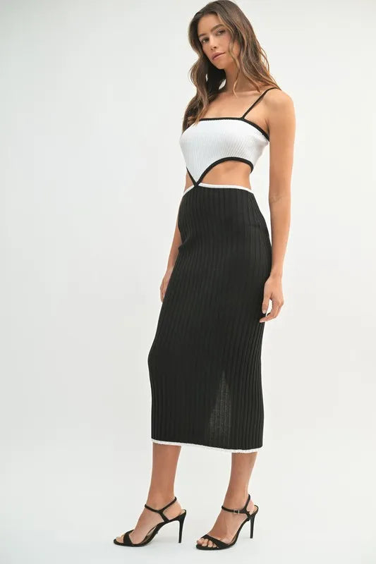 MABLE Ribbed Knit Color Block Cutout Midi Dress-Dresses-Trendsi-[option4]-[option5]-[option6]-[option7]-[option8]-Shop-Boutique-Clothing-for-Women-Online