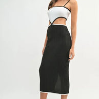 MABLE Ribbed Knit Color Block Cutout Midi Dress-Dresses-Trendsi-[option4]-[option5]-[option6]-[option7]-[option8]-Shop-Boutique-Clothing-for-Women-Online