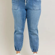 Judy Blue High Waist Denim Joggers-Trendsi-[option4]-[option5]-[option6]-[option7]-[option8]-Shop-Boutique-Clothing-for-Women-Online