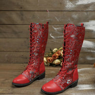 Lace Up Block Heels Boots-110 Fashion Boots-Trendsi-[option4]-[option5]-[option6]-[option7]-[option8]-Shop-Boutique-Clothing-for-Women-Online