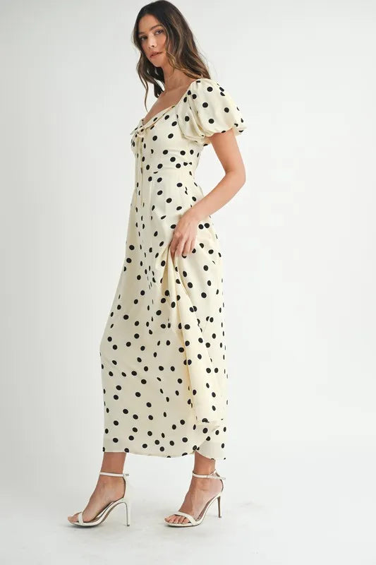 MABLE Polka Dot Puff Sleeve Midi Dress-Dresses-Trendsi-[option4]-[option5]-[option6]-[option7]-[option8]-Shop-Boutique-Clothing-for-Women-Online
