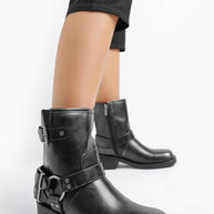 Caribou Harness Detail Biker Boots-Rag Company-[option4]-[option5]-[option6]-[option7]-[option8]-Shop-Boutique-Clothing-for-Women-Online