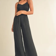 MABLE Smocked Bralette Crop Top and Wide Leg Pants Set-Trendsi-[option4]-[option5]-[option6]-[option7]-[option8]-Shop-Boutique-Clothing-for-Women-Online