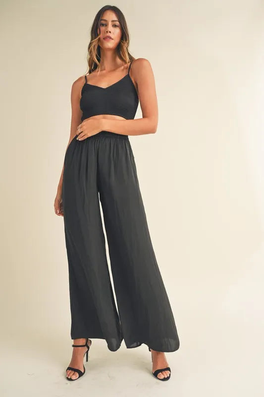 MABLE Smocked Bralette Crop Top and Wide Leg Pants Set-Trendsi-[option4]-[option5]-[option6]-[option7]-[option8]-Shop-Boutique-Clothing-for-Women-Online