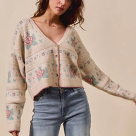 SO ME Floral Pattern Long Sleeve Button Sweater Cardigan-Cardigans-Trendsi-[option4]-[option5]-[option6]-[option7]-[option8]-Shop-Boutique-Clothing-for-Women-Online