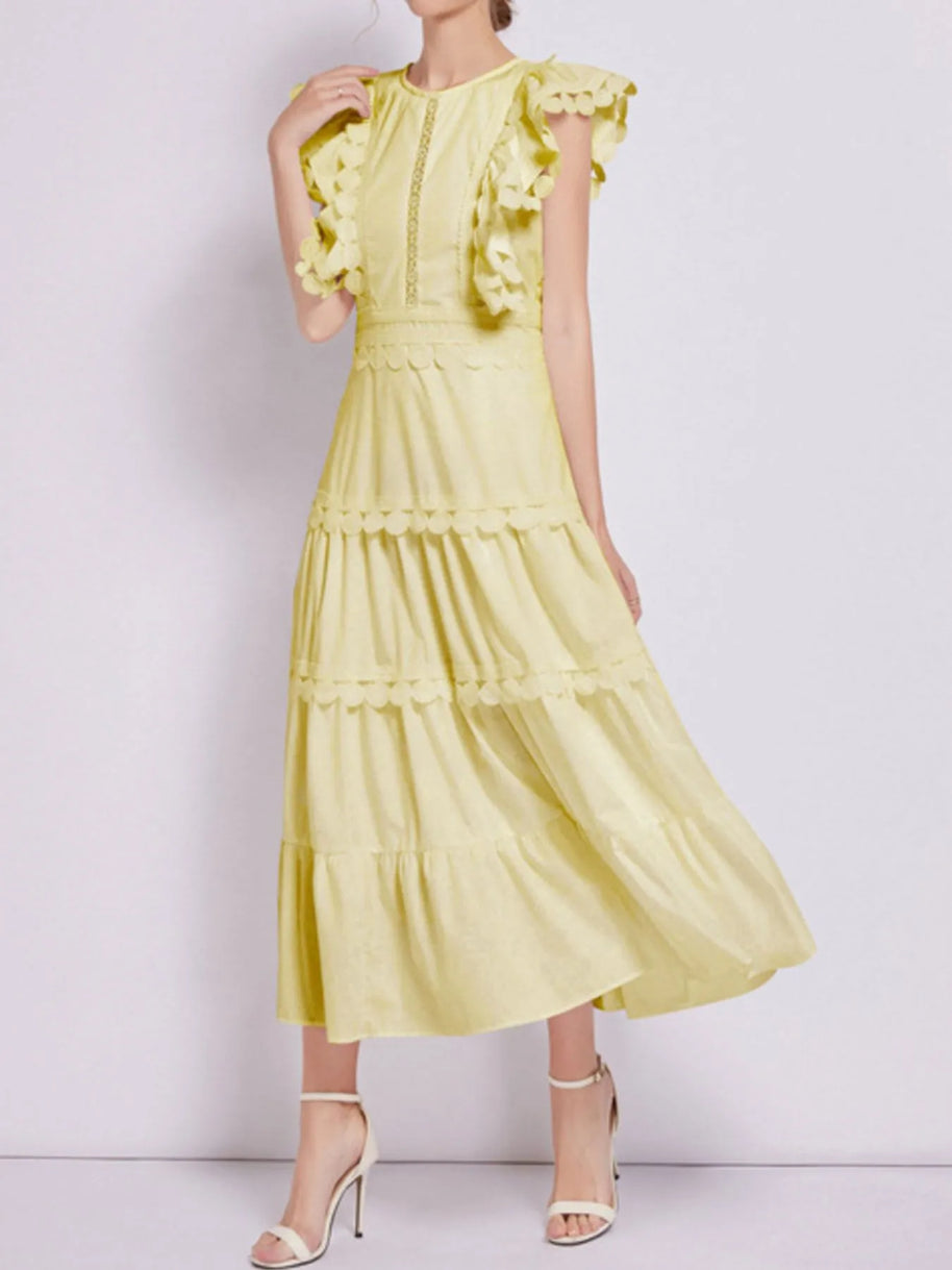 Sleeveless Ruffled Tiered Dress with Embroidered Trim-dresses-Trendsi-[option4]-[option5]-[option6]-[option7]-[option8]-Shop-Boutique-Clothing-for-Women-Online