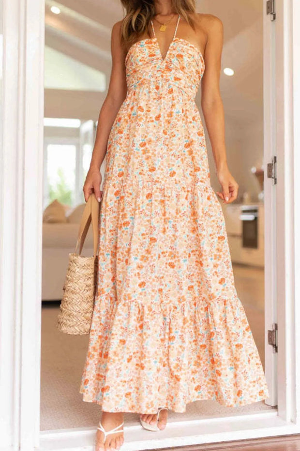 Tiered Halter Neck Printed Cami Dress-Dresses-Trendsi-[option4]-[option5]-[option6]-[option7]-[option8]-Shop-Boutique-Clothing-for-Women-Online