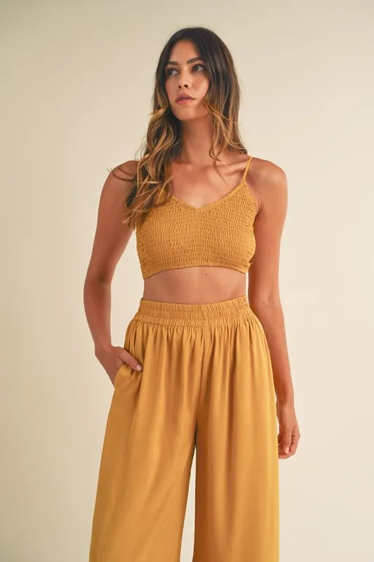 MABLE Smocked Bralette Crop Top and Wide Leg Pants Set-Sets-Trendsi-[option4]-[option5]-[option6]-[option7]-[option8]-Shop-Boutique-Clothing-for-Women-Online
