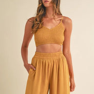 MABLE Smocked Bralette Crop Top and Wide Leg Pants Set-Sets-Trendsi-[option4]-[option5]-[option6]-[option7]-[option8]-Shop-Boutique-Clothing-for-Women-Online