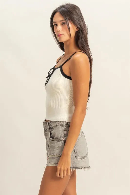 HYFVE Square Neck Ribbed Knit Cami-Tank Tops & Camis-Trendsi-[option4]-[option5]-[option6]-[option7]-[option8]-Shop-Boutique-Clothing-for-Women-Online