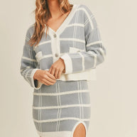 MABLE Plaid Button Down Sweater Cardigan and Mini Skirt Set-Sets-Trendsi-[option4]-[option5]-[option6]-[option7]-[option8]-Shop-Boutique-Clothing-for-Women-Online