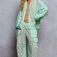 POL Exposed Seam Button Down Hooded Jacket with Lace Detail-Jacket-Trendsi-[option4]-[option5]-[option6]-[option7]-[option8]-Shop-Boutique-Clothing-for-Women-Online