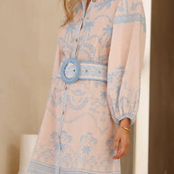 Printed Button Down Shirt Dress with Belt-Dresses-Trendsi-[option4]-[option5]-[option6]-[option7]-[option8]-Shop-Boutique-Clothing-for-Women-Online