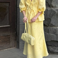 Tie Front Peplum Top and Skirt Set-Sets-Trendsi-[option4]-[option5]-[option6]-[option7]-[option8]-Shop-Boutique-Clothing-for-Women-Online