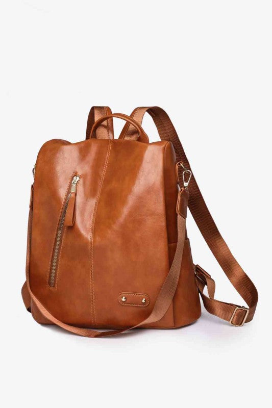 Marcy Zipper Pocket Backpack-ClaudiaG Collection-Ochre-One Size-[option4]-[option5]-[option6]-[option7]-[option8]-Shop-Boutique-Clothing-for-Women-Online