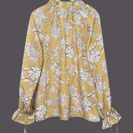 Printed Tie Neck Flounce Sleeve Blouse-Tops-Trendsi-[option4]-[option5]-[option6]-[option7]-[option8]-Shop-Boutique-Clothing-for-Women-Online