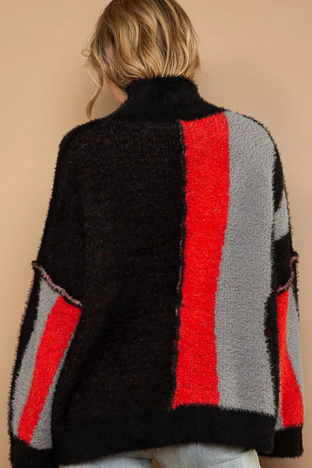 POL Turtleneck Color Block Fringe Detail Sweater-Sweaters-Trendsi-[option4]-[option5]-[option6]-[option7]-[option8]-Shop-Boutique-Clothing-for-Women-Online