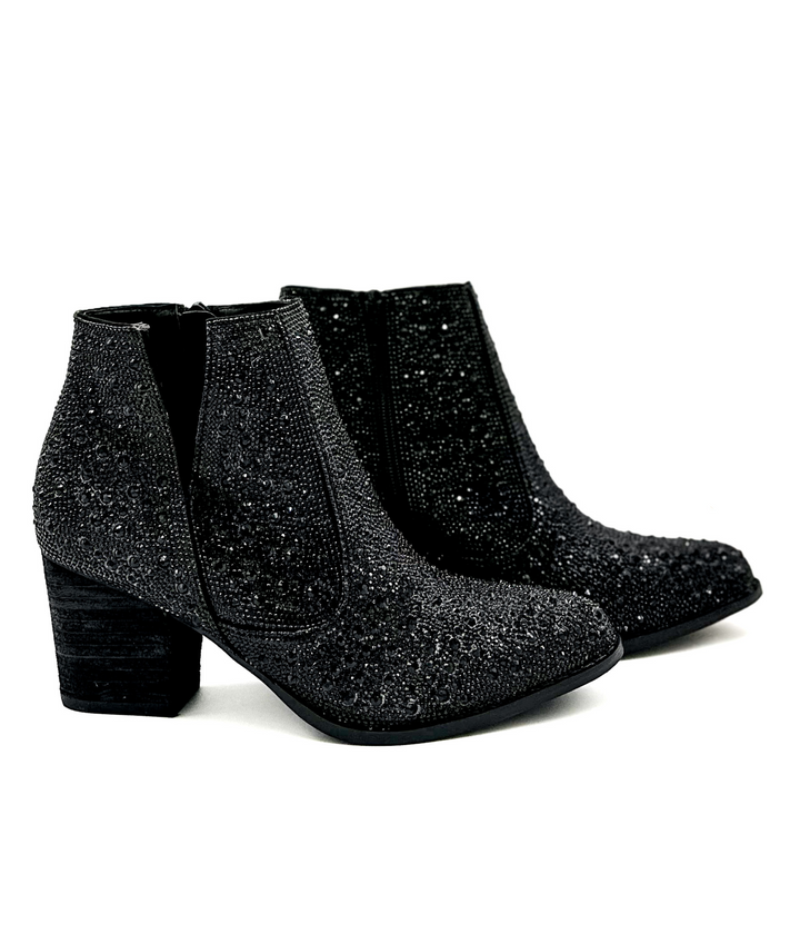 Shine Star Rhinestone Bootie in Black-Shoes-Ave Shops-[option4]-[option5]-[option6]-[option7]-[option8]-Shop-Boutique-Clothing-for-Women-Online