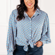 Skies Above Patterned Button Up Shirt-Tops-Ave Shops-[option4]-[option5]-[option6]-[option7]-[option8]-Shop-Boutique-Clothing-for-Women-Online