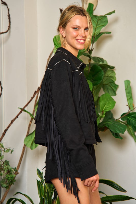 Suede studded fringe jacket-Jade By Jane-[option4]-[option5]-[option6]-[option7]-[option8]-Shop-Boutique-Clothing-for-Women-Online
