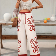 Floral Drawstring Wide Leg Pants-Pants-Trendsi-[option4]-[option5]-[option6]-[option7]-[option8]-Shop-Boutique-Clothing-for-Women-Online