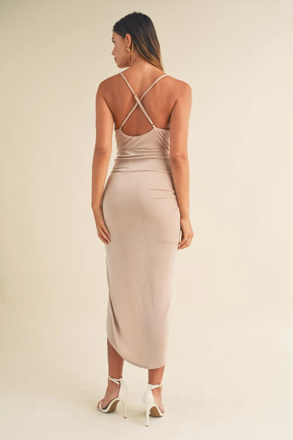 Mable Draped Detail Cami Midi Dress-Dresses-Trendsi-[option4]-[option5]-[option6]-[option7]-[option8]-Shop-Boutique-Clothing-for-Women-Online