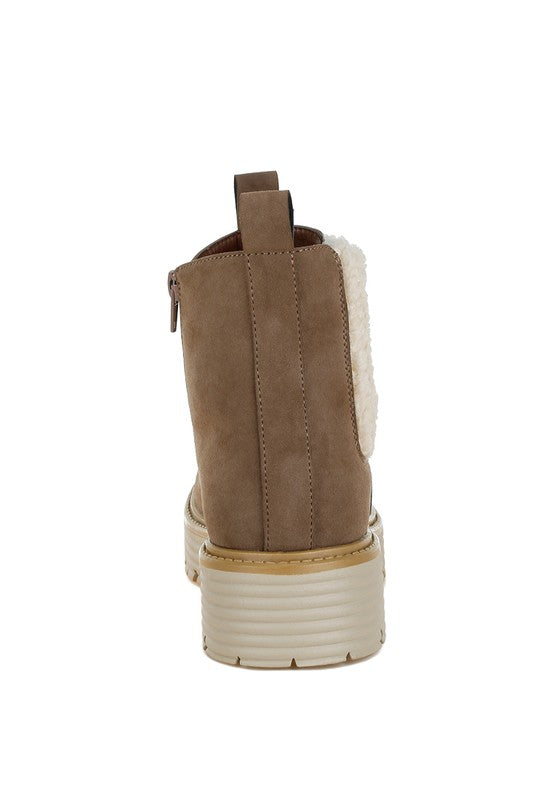 Mothman Faux Fur Detail Chunky Ankle Boots-Rag Company-[option4]-[option5]-[option6]-[option7]-[option8]-Shop-Boutique-Clothing-for-Women-Online