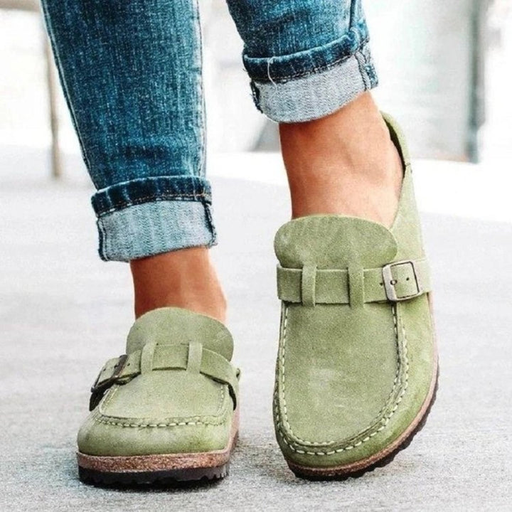 Round Toe Low Heel Buckle Loafers-Trendsi-Sage-35(US4)-[option4]-[option5]-[option6]-[option7]-[option8]-Shop-Boutique-Clothing-for-Women-Online