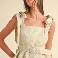 MABLE Jacquard Floral Peplum Top and Flare Shorts Set-Sets-Trendsi-[option4]-[option5]-[option6]-[option7]-[option8]-Shop-Boutique-Clothing-for-Women-Online