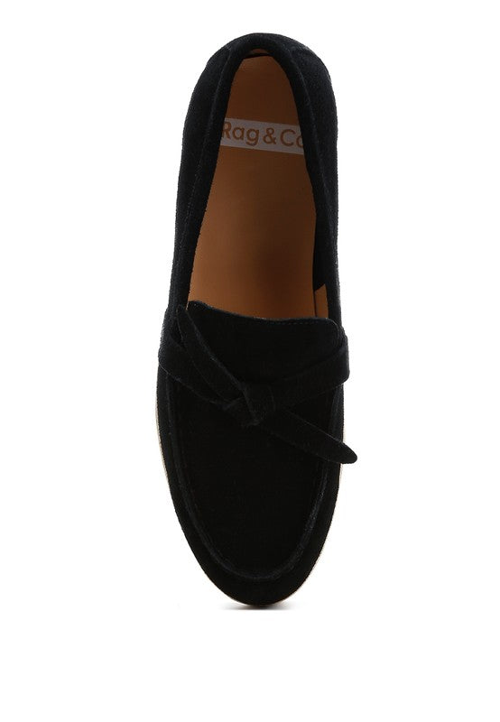 Nautica Genuine Suede Knot Detailed Loafers-Rag Company-[option4]-[option5]-[option6]-[option7]-[option8]-Shop-Boutique-Clothing-for-Women-Online