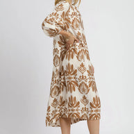 Umgee Mix Abstract Floral Print Midi Dress-Dresses-Trendsi-[option4]-[option5]-[option6]-[option7]-[option8]-Shop-Boutique-Clothing-for-Women-Online