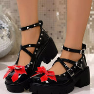 Bow Round Toe Block Heels Pumps-Shoes-Trendsi-[option4]-[option5]-[option6]-[option7]-[option8]-Shop-Boutique-Clothing-for-Women-Online